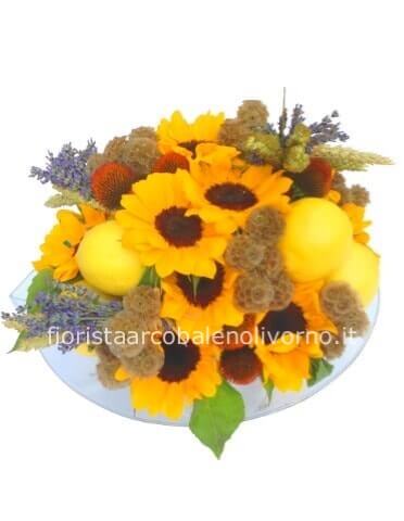 centrotavola base con girasoli