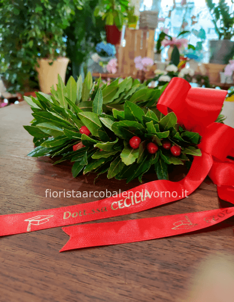 coroncina laurea con bacche di iperico