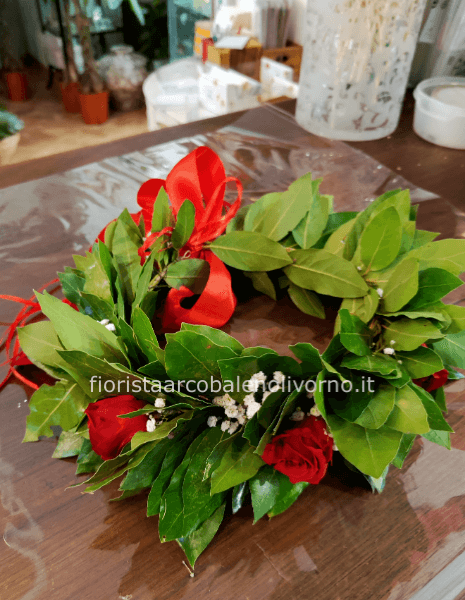 coroncina laurea 5 roselline e gisofila